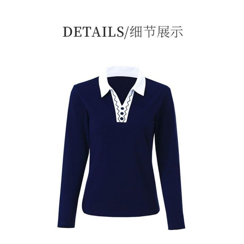 Clearance Clearance Fashion Trend Versatile Design High-end Western Style Sports Lapel Long-sleeved T-shirt