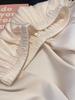 Pigiama da donna in seta: Primavera/Autunno, Colore Unito, Manica a 7/4, Collo di Pizzo, Pantaloni Lunghi, Seta di Gelso, Stile Leggero Estivo.
