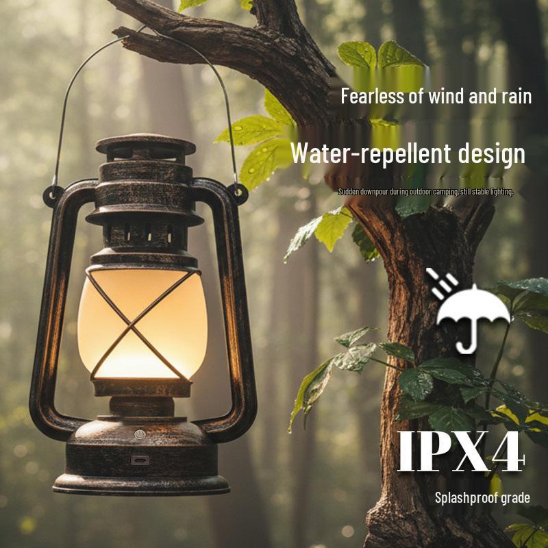 Rechargeable LED Camping Lantern - Dimmable, Handheld, Ideal for Outdoor Camping, Bars, Hotels, or Bedrooms.