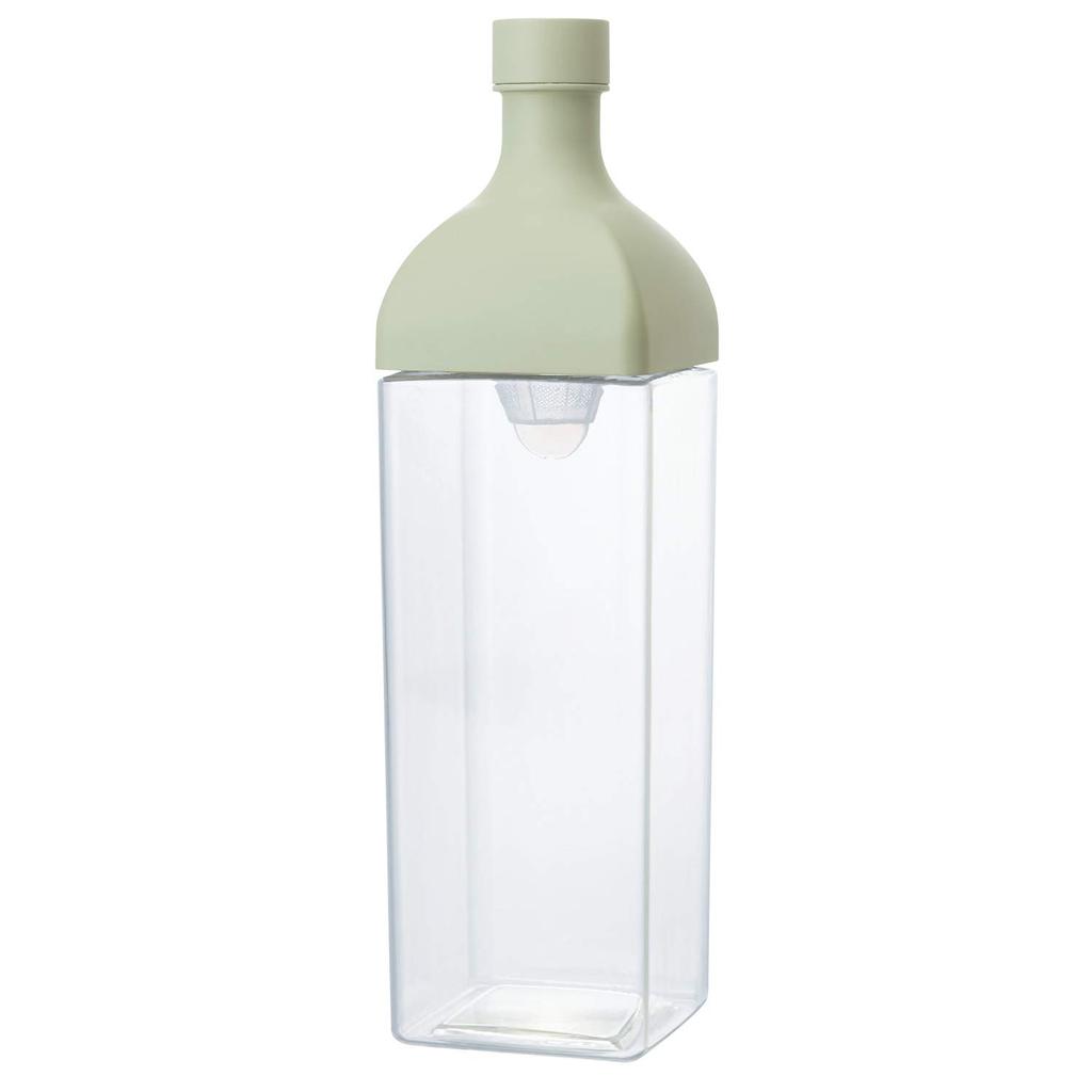 HARIO Kirk Bottle, 1200ml, Smoky Green, Resin, Vertical and Horizontal, with Tea Strainer, Made in Japan, KAB-120-SG