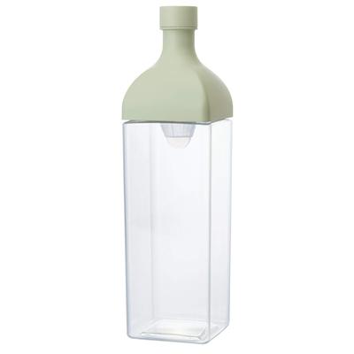 HARIO Kirk Bottle, 1200ml, Smoky Green, Resin, Vertical and Horizontal, with Tea Strainer, Made In Japan, KAB-120-SG