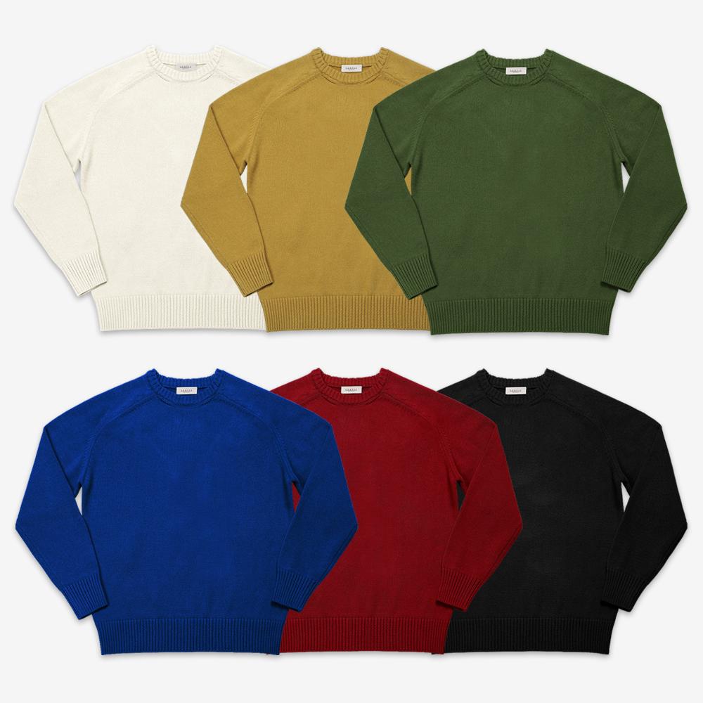 Solti Saddle Crew Neck Knit (Red)