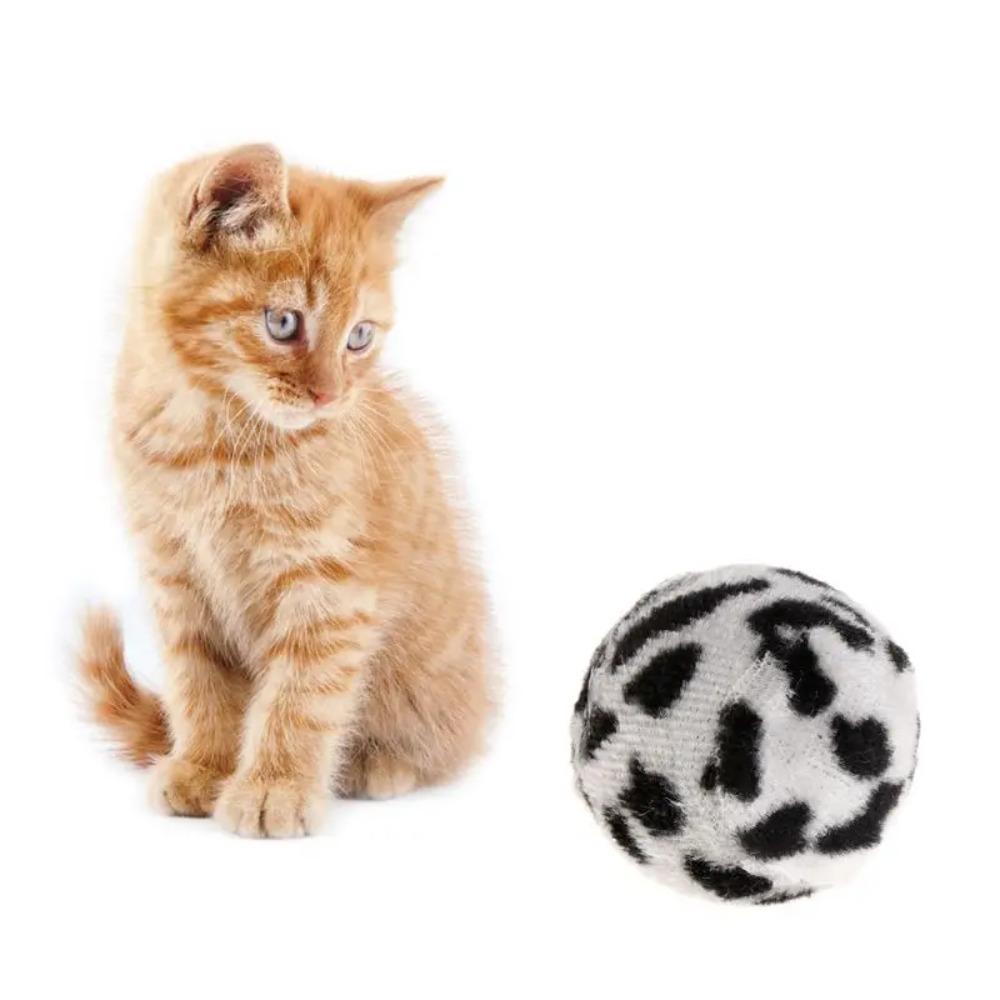 

3pcs 3.5cm Kitten Scratch Toys Interactive Sound Cat Chew Toy Soft Pet Leopard Ball For Cat 3pcs