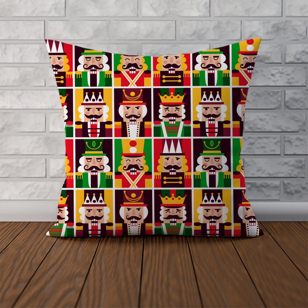 Nutcracker Soldier Pillow Case For Car Sofa Decorative Home Doublesided Print Plush Square Throw Pillow Cushion Cover