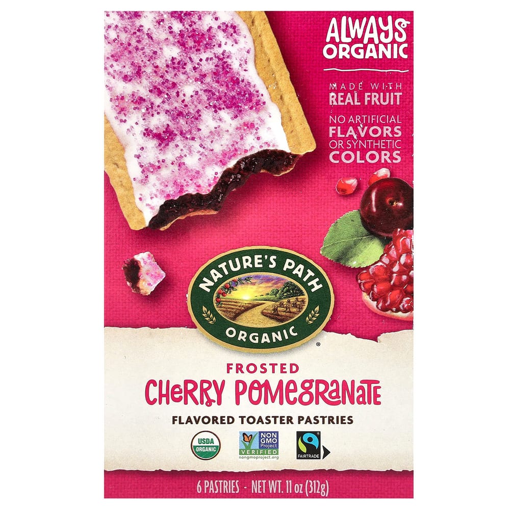 Nature s Path Toaster Pastry Frosted Cherry Pomegranate Flavor 312g x 6 Packs