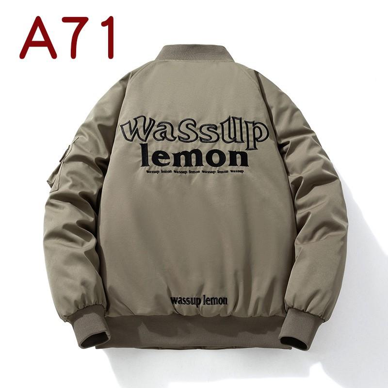 Mens Thickened Hooded Bomber Jacket With Letter Embroidery Streetwear Casual Winter Outerwear