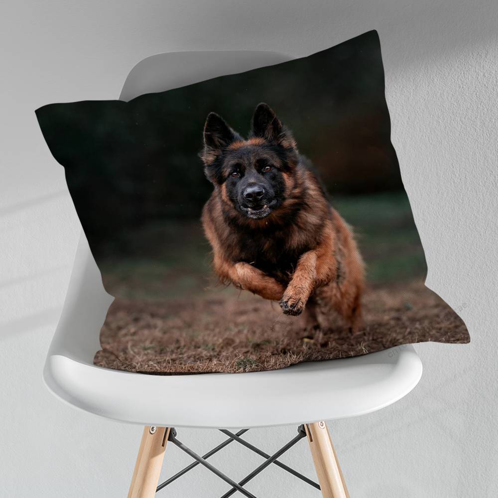 German Shepherd Dogs Various Sizes Square Pillow Case For Car Home Bedchamber Decor Birthday Gift