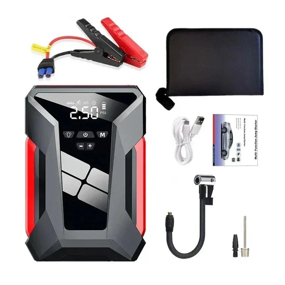 

28000 мАч Автомобильный пусковое устройство Воздушный насос Многофункциональный 4 в 1 Воздушный компрессор Пауэрбанк Пусковое устройство для автомобильного аккумулятора Запуск Автомобильный шинный насос