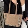 Retro Suede Single-shoulder Handbag, Rivet Handbag, Stylish Underarm Bag