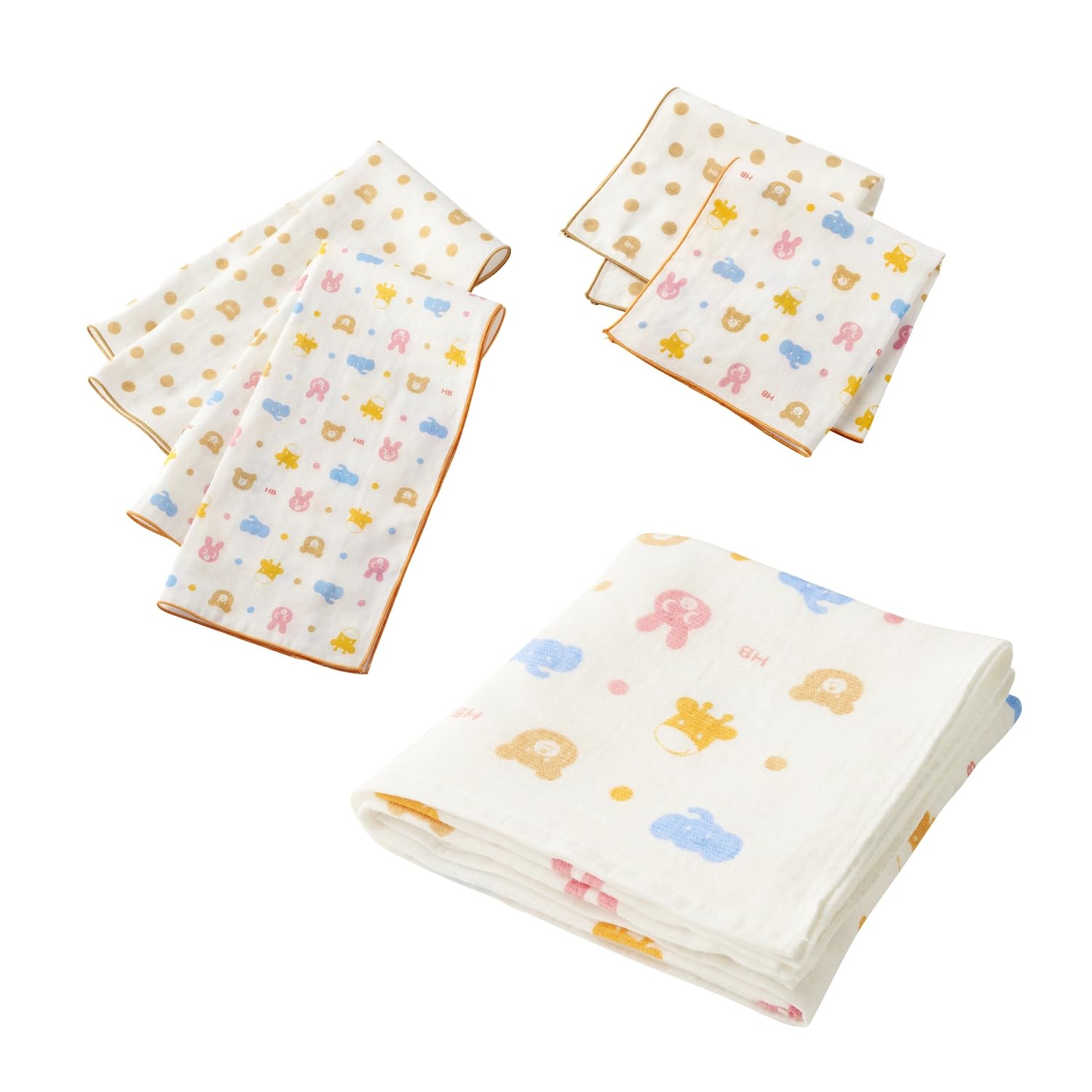 

MIKI HOUSE HOT BISCUITS Gauze Set for Boys and Girls, Baby & Kids, Ivory, One Size Fits All, 74-9947-145