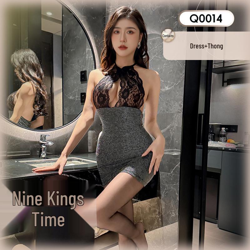 Jiuli Qingchuan Sexy Sheer Lingerie Set - Pure Desire See-Through Pajamas with Webbing Fun.