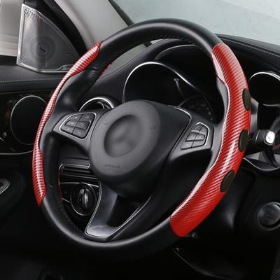 1 Pereche 38cm 15inch Husă Volan Fibră de Carbon Anti Alunecare Piele Husă Booster Volan Anti-Alunecare Universală Mașină