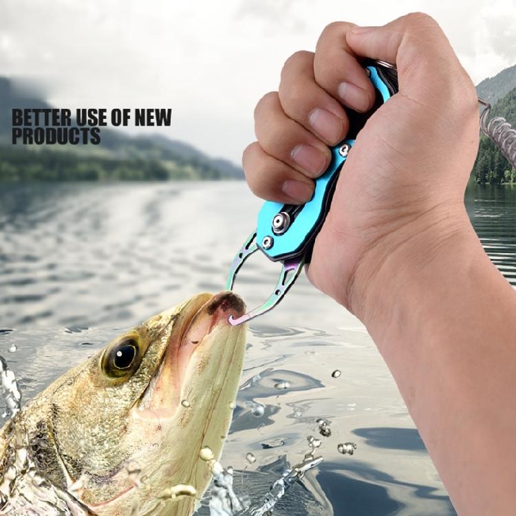 Stainless Steel Fish Lip Grip Grabber with Anti-Lost Rope Fish Holder Tool