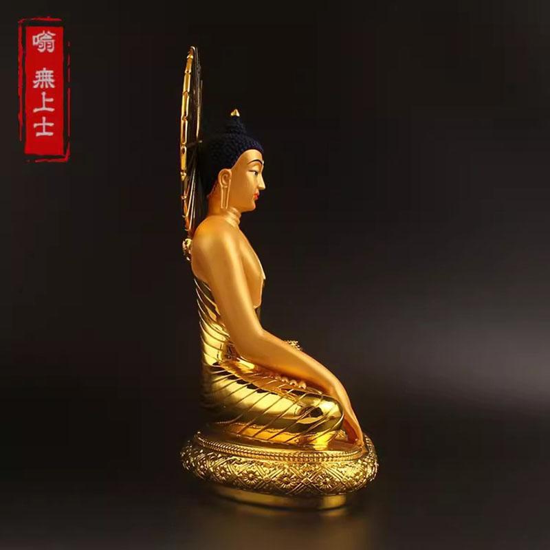 Gyllene Ornament av Buddha Shakyamuni, Buddhastaty, Buddhistisk Tathagata Buddhism, Harts Hantverk, Liten Heminredning