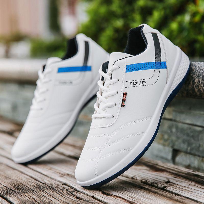 

2025 весна новая мужская обувь корейская версия модной повседневной обуви мужская дышащая спортивная обувь на мягкой подошве белая обувь мужская обувь для скейтборда 39