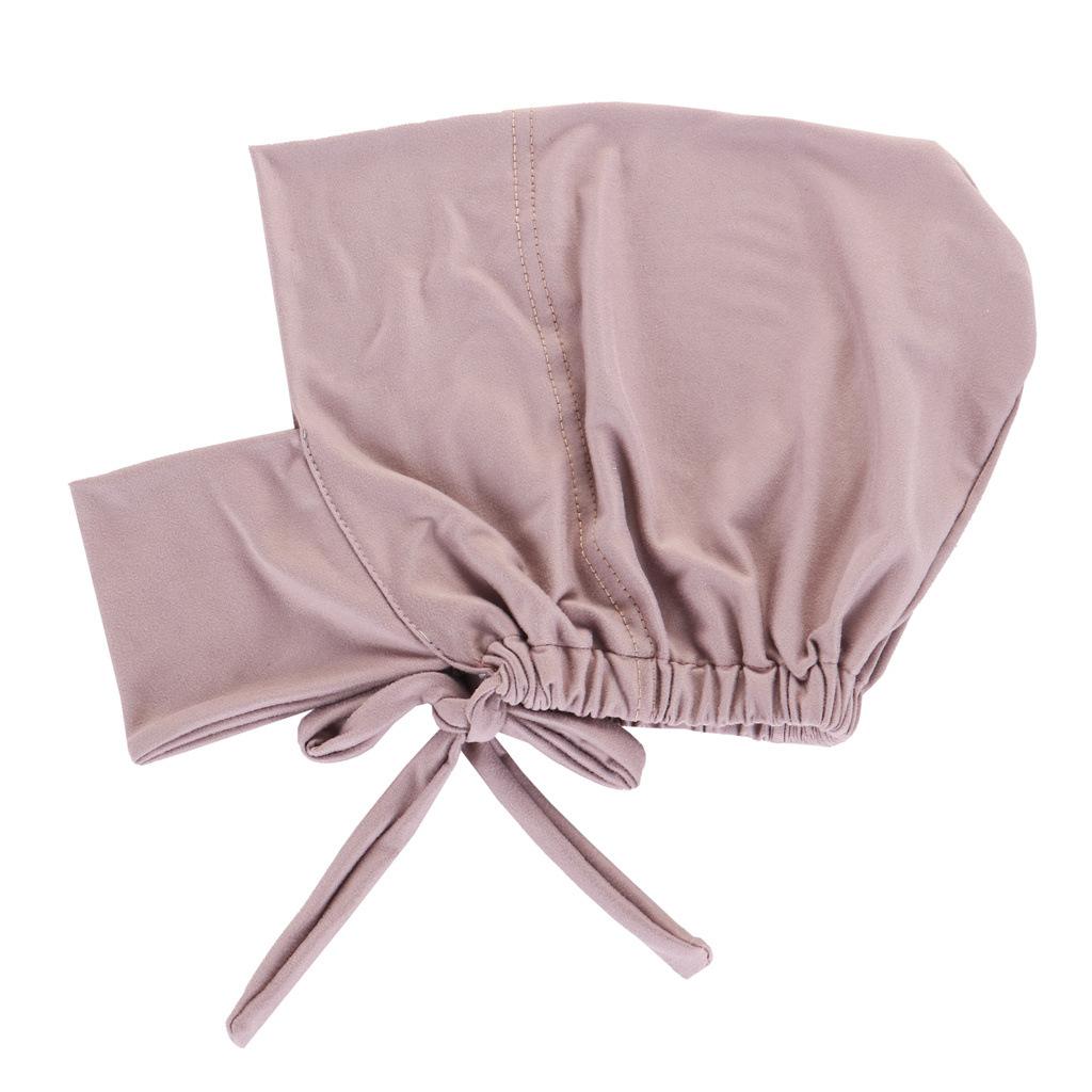 

Solid Color Undercap Elastic Soft Turban Hat Lace Up Head Wraps Lightweight Inner Hijab Hats Headscarf Beanies For Women