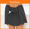 Elegant Chiffon Summer Open Sleeves Word Shoulder Straps Tube Top High Waist Dress