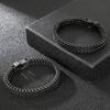 European and American Simple Personalized Street Shooting Double -row Dragon Bone Titanium Steel Men's Bracelet