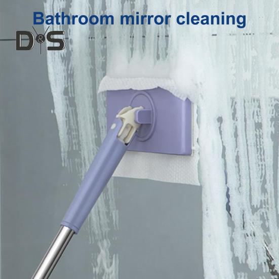 Automatic Cloth Clamp Mop with Rag 360 Degree Rotating Extended Mop Dry/Wet Dual-Purpose Household Cleaning Mop