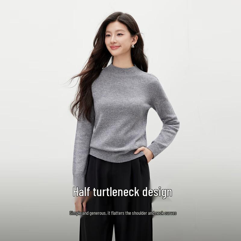 

Qiusiyi Ren Women s 100% Lambswool Mock Neck Sweater L