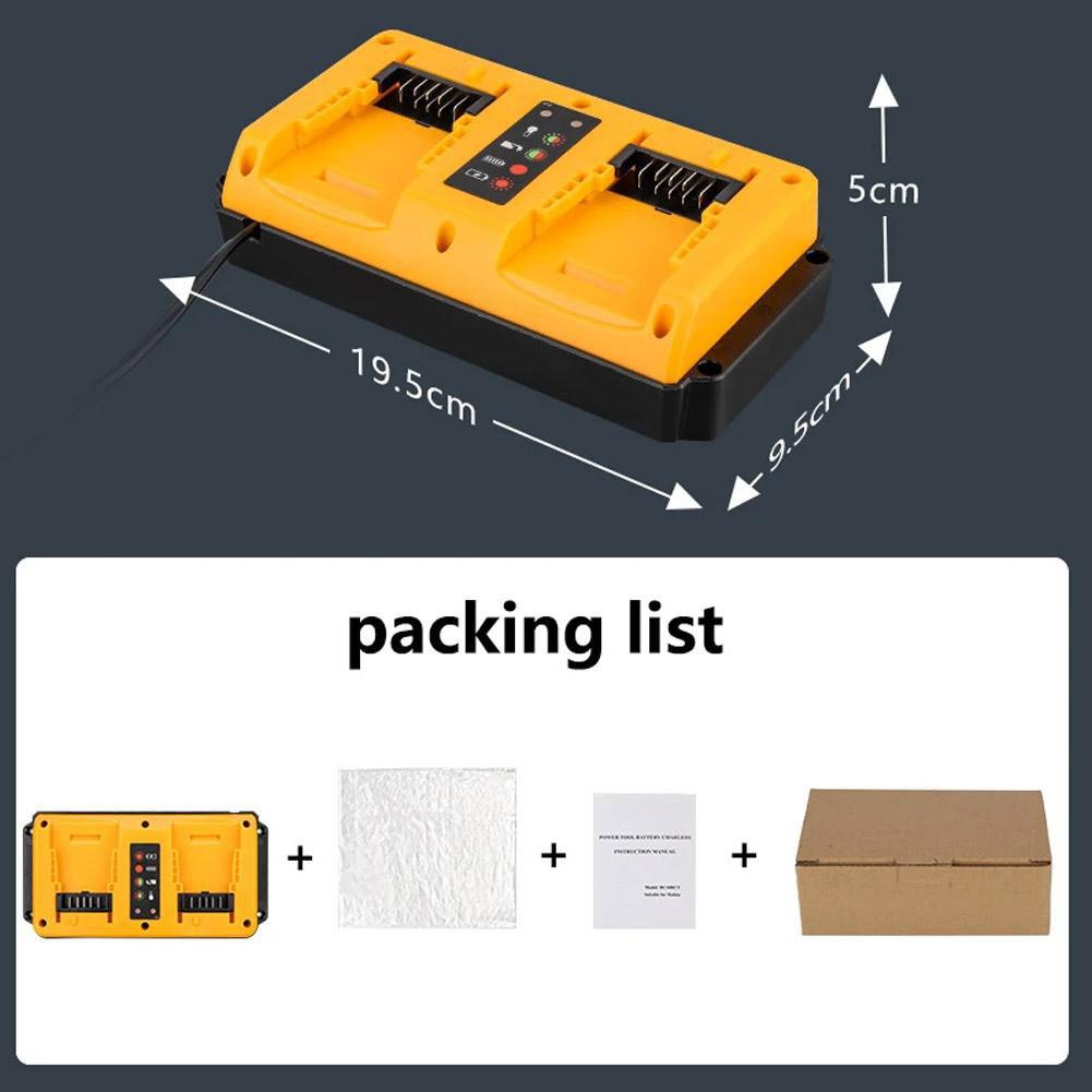 1.5m Dual Charging Fast Charger with 4 Types of Connectors for Dewei Electric Tools Compatible with 14.4-18V Lithium Battery