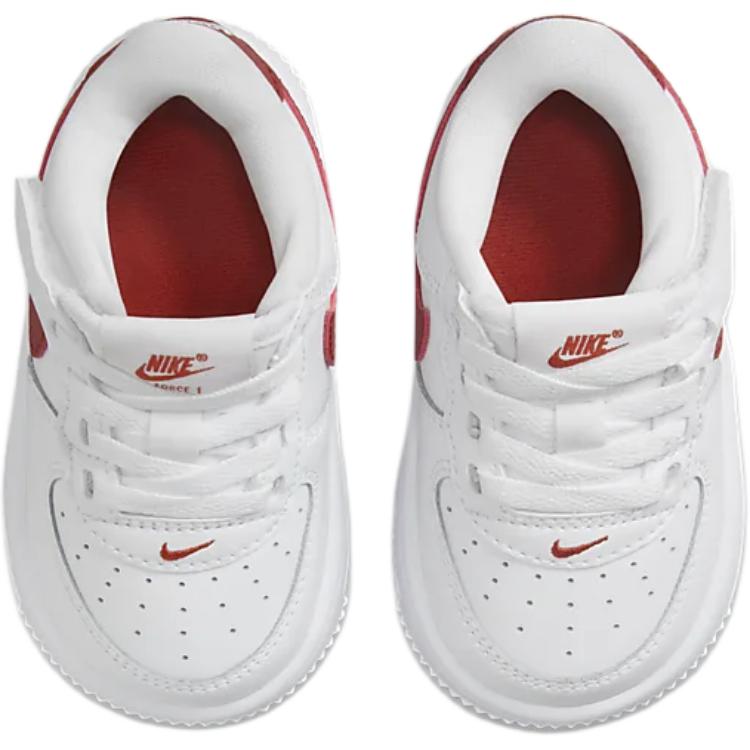 Nike Force 1 Low Easy On Bequem Rutschfest Langlebig Low Top Laufschuhe Babyschuhe Weiß Rot FN0236-116