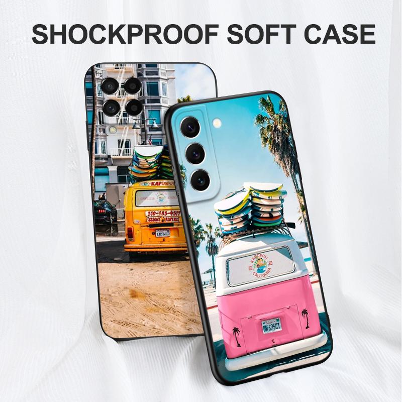 Black Tpu Case For Samsung Galaxy A03 SM-A035 A03 Core A03S A13 A23 LTE A33 A53 A73 4G 5G Combi Van Surf