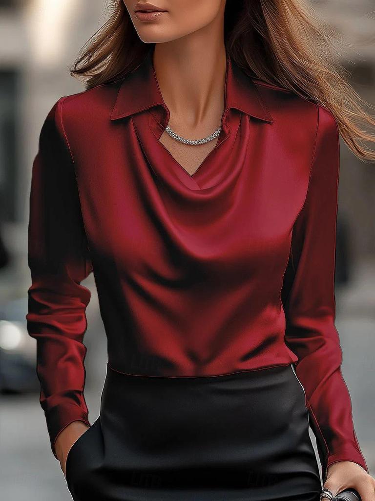 Elegant 2026 Women's Printed Swing Collar Shirt Top
