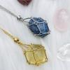 Crystal Cage Necklace Fashionable Metal Chain Neckwear Women Men Collecting Stone Holder Neckchain Jewelry Silver/Gold