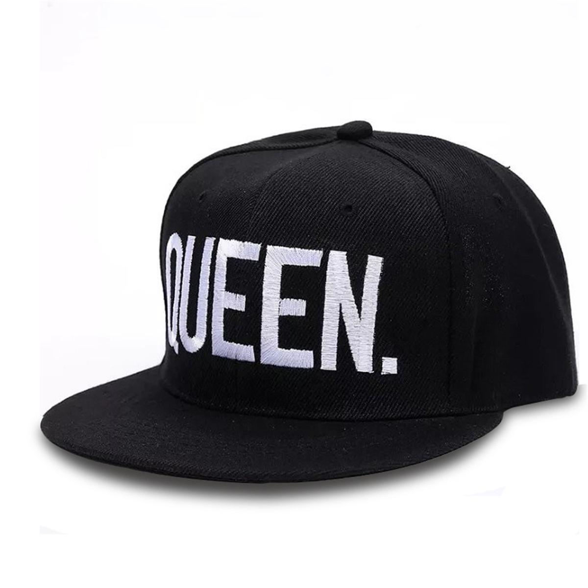 

Fashion King Queen Embroidered Simple Hip Hop Baseball Hat Casual Flat Edge Hat Women S High Quality Outdoor Sunscreen Hat