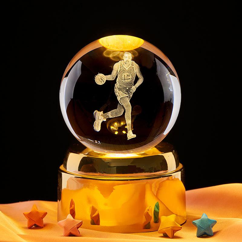 Durant Crystal Moon Music Box Night Light Ornament