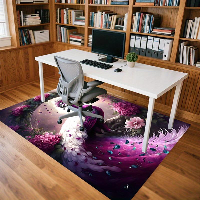 1pc Peacock Fantasy Themed Rug for Home Decor, Non-slip Office Carpet, Chair mat, Outdoor Mat, Christmas and Halloween gifts-0731011