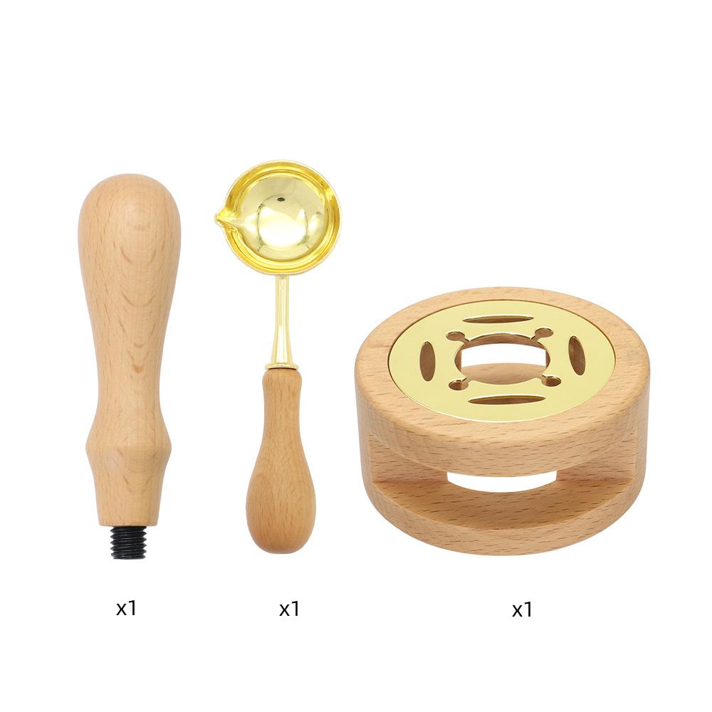 Wachssiegel-Stempel-Set, Lackofen, Massivholzofen, Feuerfarbe, Siegelzubehör, Wachslöffel, Siegellack, Schmelztiegel, Bastelzubehör