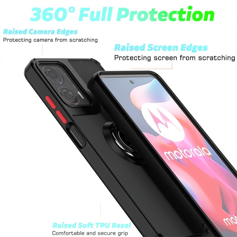 For Motorola Moto G04 G24 Case Magnetic Ring Holder Shockproof Armor Phone Case For MotoG04 MotoG24 G 04 24 Hard PC Back Cover