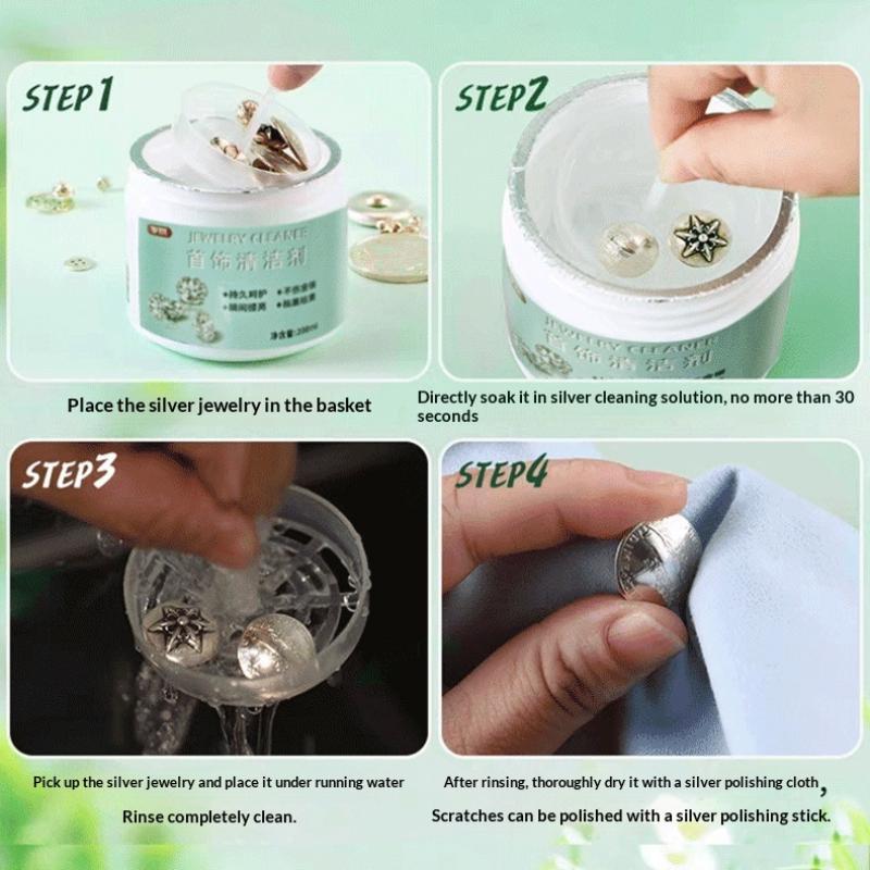 1/2 Stück 200 ml Schmuckreiniger Silberreinigungsflüssigkeit Effiziente Schmutzentfernung Für die Tägliche Reinigung von Schmuck und Uhren