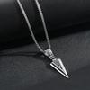 1pc Retro Triangular Spearhead Alloy Arrow Pendant Necklace, Trendy Hip Hop Zircon for Teenagers