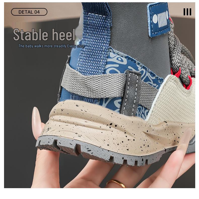 Winter New Children's Cotton Sports Shoes, Soft Sole Snow Boots with Fleece for Boys and Girls