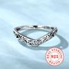 Vintage 925 Sterling Silver Rings for Women Carved Pattern Hollow Out Finger Accessory Exquisite Punk Party Jewelry Gifts