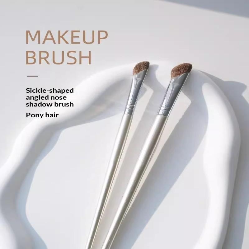 2Pcs Sickle Shaped Nasal Shadow Brush Soft Bristles For Daily Professional Makeup Use Beauty Tool