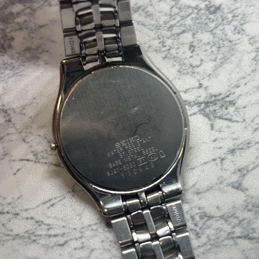 Used SEIKO DOLCE 8J41-6030 Combi Men's Working Crystal Scratched
