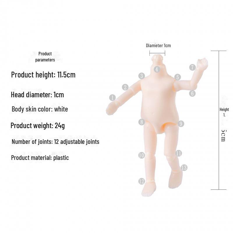 17 cm Mini BJD Puppenkörper - 6 Zoll Prinzessin Mädchen, 16 cm Kleine Nacktpuppe