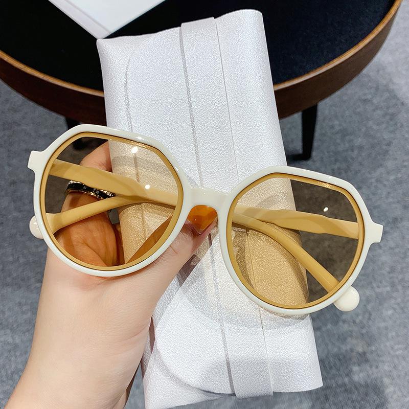 New Fashion Style All-match Trend Sunglasses Personalized Round Frame Sunglasses Trend Candy Color Big Frame Sunglasses