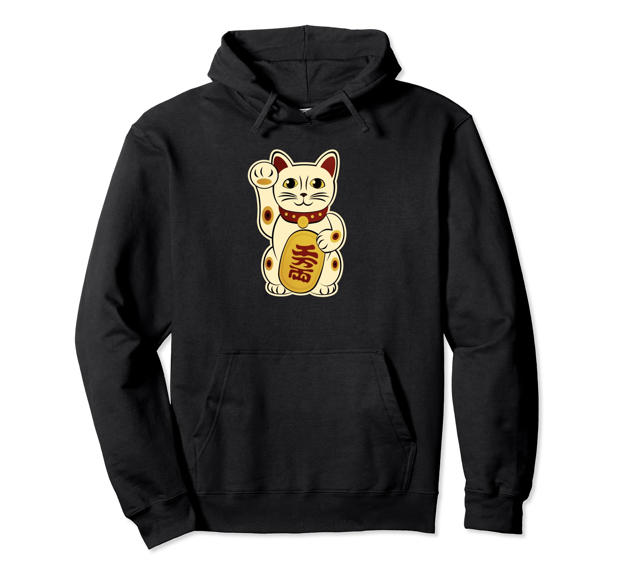 

Lucky Cat Cute Maneki Neko Vintage Style Hoodie чёрный