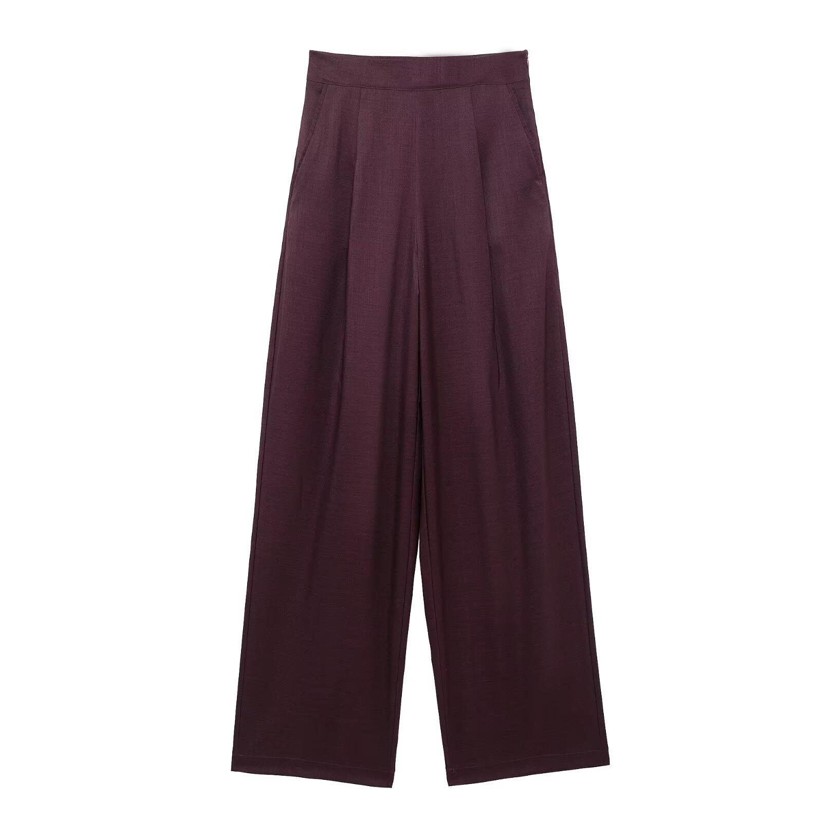 

2025 Весенний женский комплект в европейском и американском стиле: модная рубашка с длинным рукавом и брюки с поясом XS