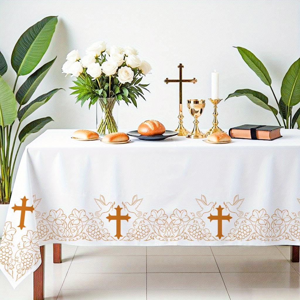Platina Druivenpatroon Kerk Communie Tafelkleed Religieuze Ceremonie Altaar Kleed Decoratie 80X130CM(2.6X4.3FT