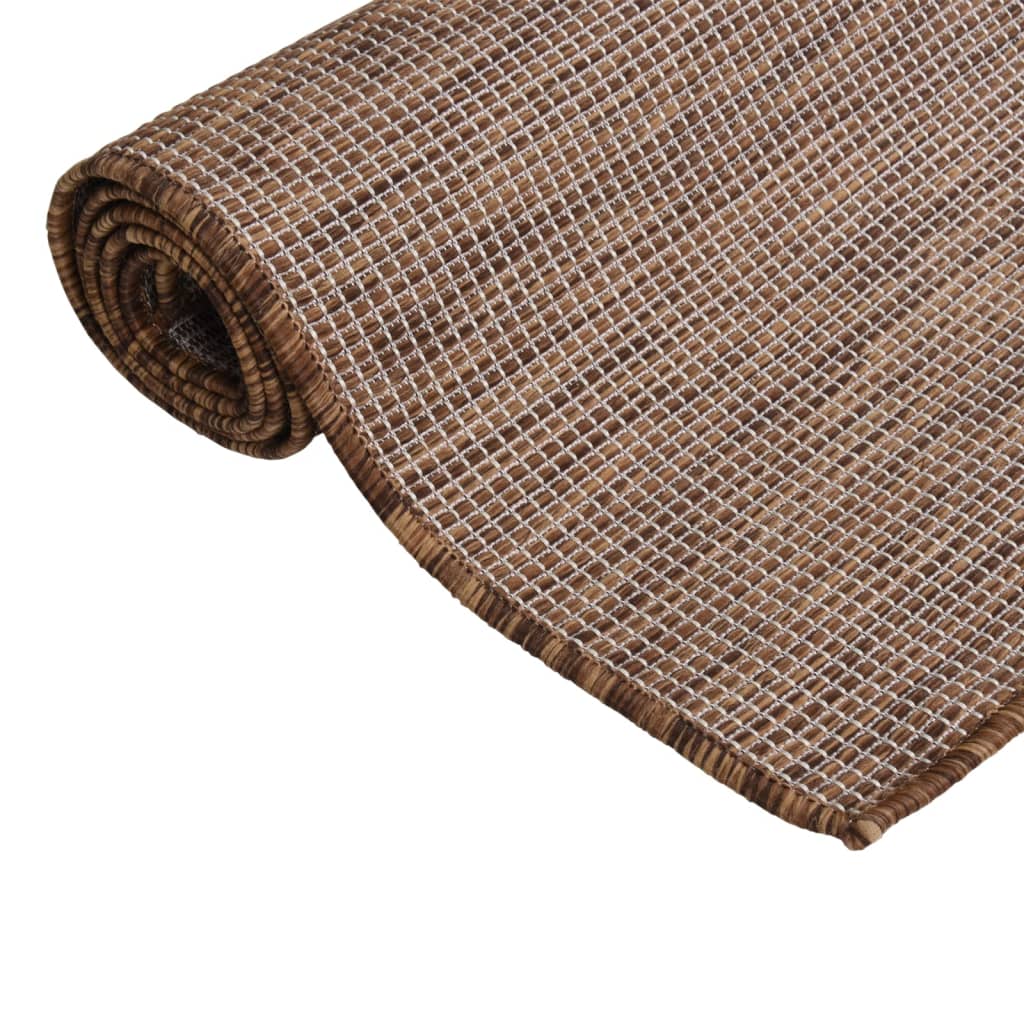 Flatweave Outdoor Rug, 200X280 Cm, Brown