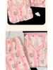 Pink Cloud Striped Long-Sleeve Pajamas: Cozy Cotton Set for Spring and Autumn.