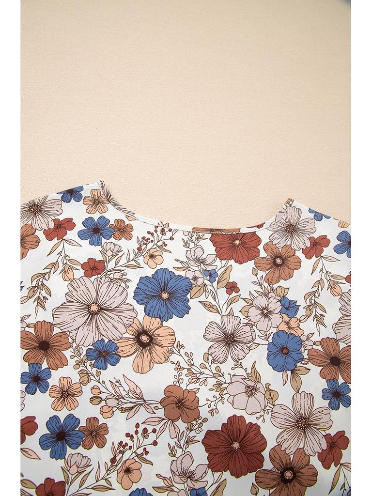 Floral Print Long Sleeve Round Neck Pullover Dress for Women - Autumn/Winter Fashion