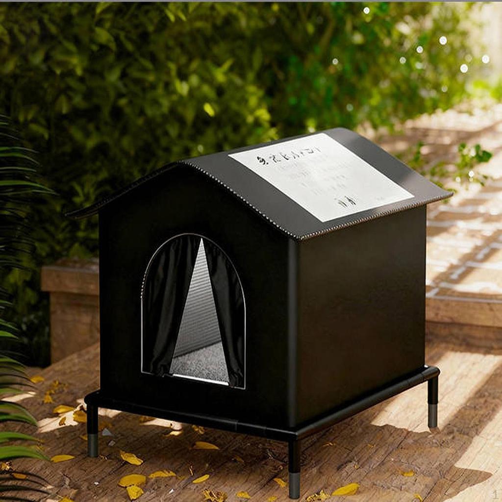 Outdoor Cat House Elevated Feet Insulated Portable Waterproof Tent Shelter for Winter Barn