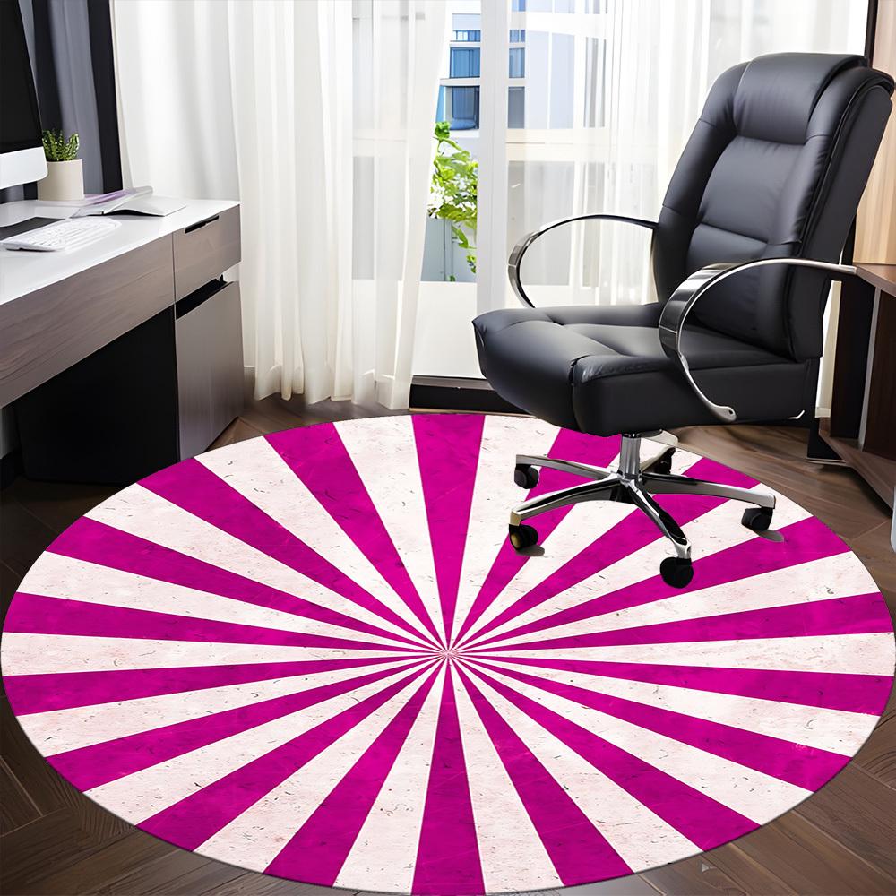 1pc Sunburst Pattern Office Round Area Rug, Indoor Mat Suitable ForOffice, Under Office Chairs Bedroom Living Room Home Decor D017